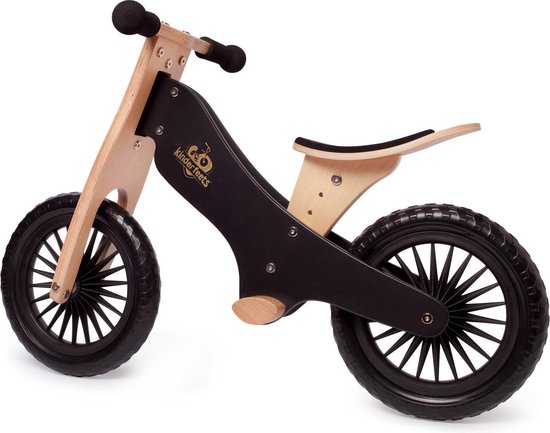 Kinderfeets houten loopfiets vanaf 2 jaar - Zwart van Merkloos