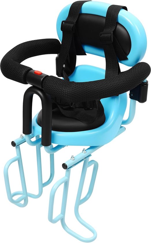 Kinderfietszitje Achter - Fietsstoeltje Baby - Veilig Fietsen - Verstelbare Voetsteunen - 36 x 52 cm - Blauw van Merkloos