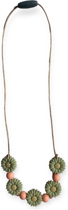 Kinderketting - Bijtketting - Daisy - Pistasche - Peach van Kinder