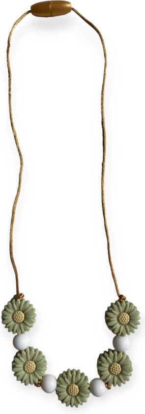 Kinderketting | Bijtketting | Daisy | Pistasche | Wit van Kinder
