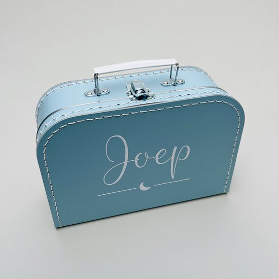 Kinderkoffertje deluxe met naam - Uniek kinder cadeau - Gepersonaliseerd cadeau - Blauw - logeerkoffer - speelkoffer - opbergen van Merkloos
