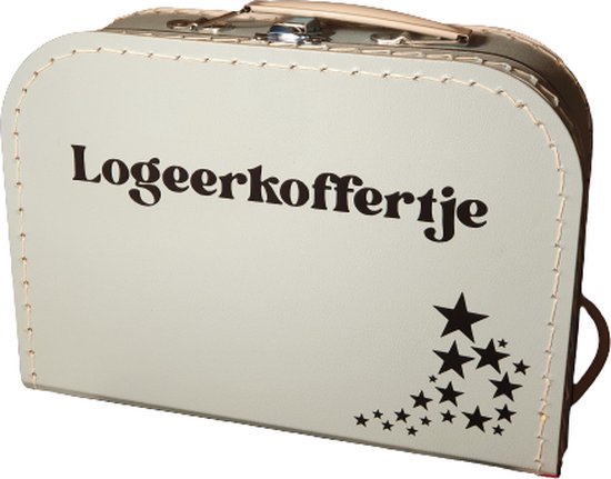 Kinderkoffertje "Logeerkoffertje met sterren" licht blauw, 25 cm. van Kinder