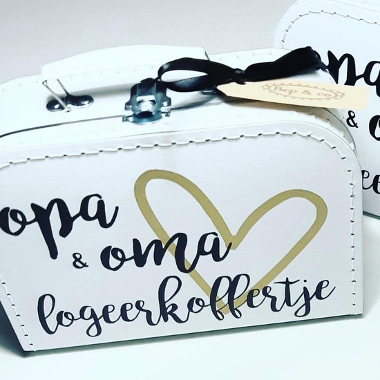 Kinderkoffertje van Bep&co: koffertje opa&oma logeerkoffertje -zwangerschap -bekendmaking -aankondiging cadeaukoffertje
