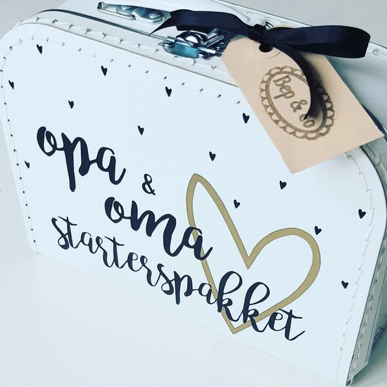 Kinderkoffertje van Bep&co: koffertje opa&oma starterspakket -bekendmaking -zwangerschap -aankondiging van Bep&co