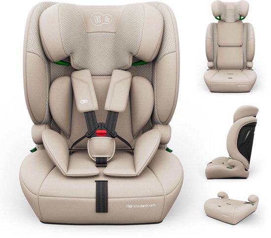 Kinderkraft COMFORT UP 2 PLUS - i-Size autostoel - AIR FLOW bekleding - R129 i-Size 76-150 cm - 3-in-1 stoel/booster - Beige van Kinderkraft
