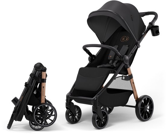Kinderkraft GRANDE 2 Buggy - tot 22 kg verstelbare duwbeugel 3 standen ruime zitting - Zwart van Merkloos