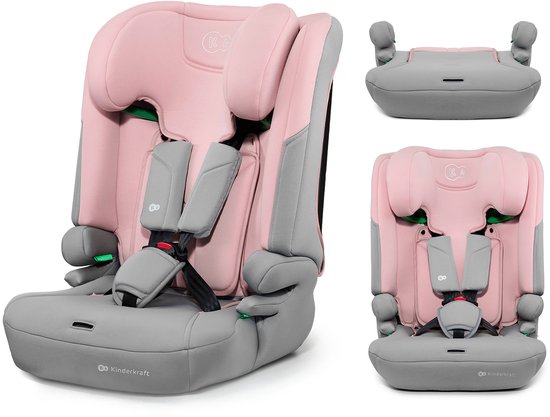 Kinderkraft I-COMFY 3-in-1 i-Size Autostoel – 76-150 cm – Groep 1/2/3 – R129 Goedgekeurd – Roze van Kinderkraft