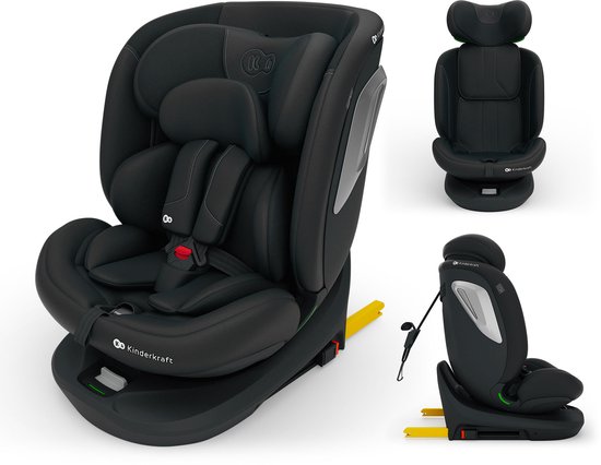 Kinderkraft I-GROW 2 PLUS Autostoel - 40-150 cm i-Size - Met Isofix - Groep 0/1/2/3 - Tot 12 Jaar - Zwart van Kinderkraft