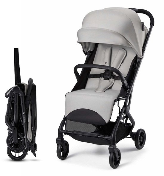 Kinderkraft INDY 3 Buggy – Voor Pasgeborenen tot 15 kg – Compact en Eénhandig Inklapbaar, Verstelbare Rugleuning en Voetensteun – Grijs