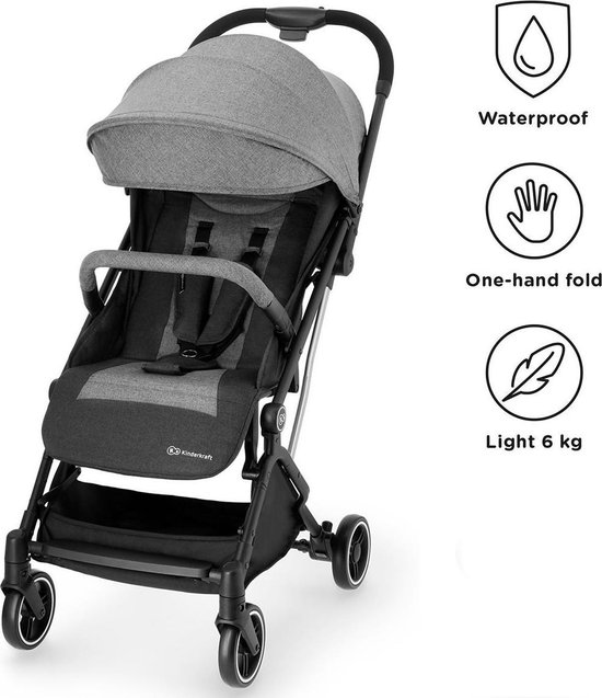 Kinderkraft INDY - Wandelwagen - Lichte 6.4 kg - snelle uitvouwsysteem - Grijs van Kinderkraft