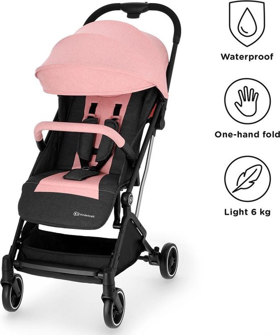 Kinderkraft INDY - Wandelwagen - Lichte 6.4 kg - snelle uitvouwsysteem - Roze van Kinderkraft