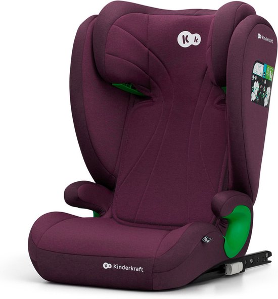 Kinderkraft JUNIOR FIX 2 I-SIZE - Autostoeltje - 100-150 cm - 15-36 kg - met Isofix - Afstelbare hoofdsteun - veiligheidssystemen- Diepe zitting - Eenvoudig te reinigen - Groep 2/3 - Tot 12 jaar - Rood van Kinderkraft
