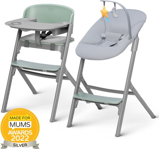Kinderkraft LIVY Kinderstoel 4-in-1 - Vanaf Geboorte tot 110 kg - Inclusief CALMEE Schommelstoel - Ergonomisch en Verstelbaar - Groen van Merkloos