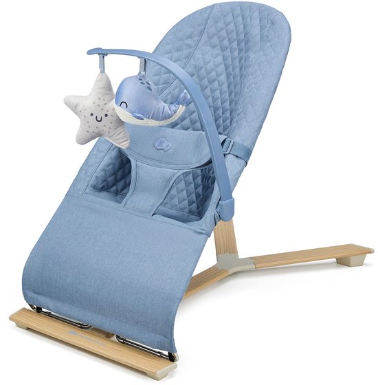 Kinderkraft MIMI Babywip- en Ligstoel - Voor Pasgeborenen tot 9 kg - 3-Positie Rugleuning, Speelboog, Lichtgewicht en Compact - Nordic Breeze van Merkloos