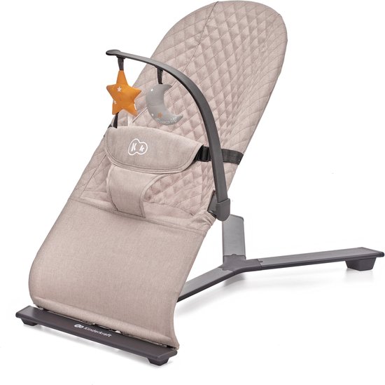 Kinderkraft MIMI - Babywipstoel en Ligstoel - Minimalistische Design Schommelstoel met 3-Positie Rugleuning en Speelboog - Lichtgewicht en Compact - Geschikt vanaf Geboorte tot 9 kg - Voor Natuurlijk Schommelen en Ontspanning - Beige van Kinderkraft