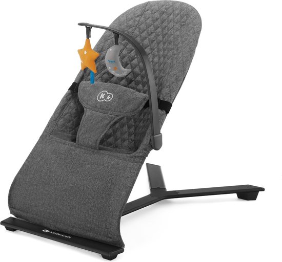 Kinderkraft MIMI - Babywipstoel en Ligstoel - Minimalistische Design Schommelstoel met 3-Positie Rugleuning en Speelboog - Lichtgewicht en Compact - Geschikt vanaf Geboorte tot 9 kg - Voor Natuurlijk Schommelen en Ontspanning - Grijs van Kinderkraft