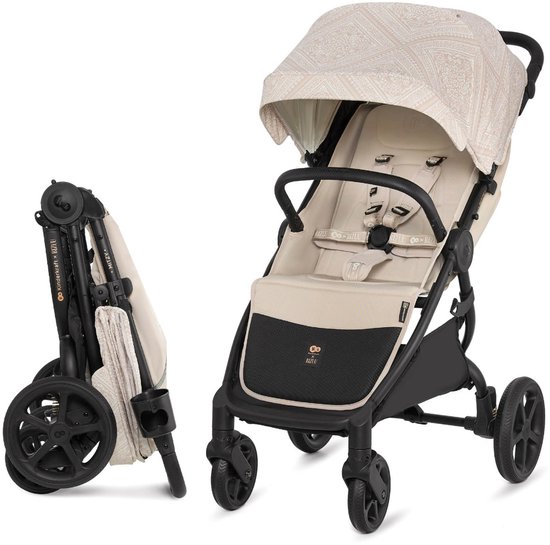 Kinderkraft MITZY Buggy – Tot 27 kg – Lichtgewicht & Wendbaar – XL Zitting – Inclusief Accessoires – Whisper Dune van Merkloos