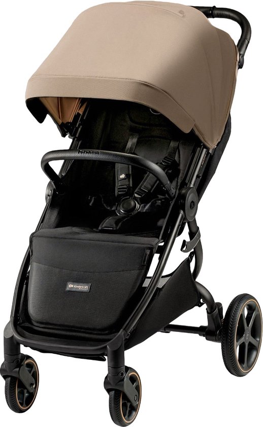 Kinderkraft MITZY - Kinderwagen - Geschikt tot 27 kg - XL Zitplaats - Volledige Vering - Lichtgewicht en Compact Vouwbaar - UPF50+ Waterdichte Kap - Ventilatiepaneel - 360° Draaiwielen - Met Moskitonetten en Bekershouder - Beige van Kinderkraft