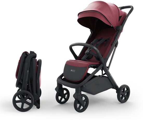 Kinderkraft NUBI 3 Buggy – Lichtgewicht & Automatisch Inklapbaar – Tot 27 kg – Verstelbare Rugleuning – Bourgogne