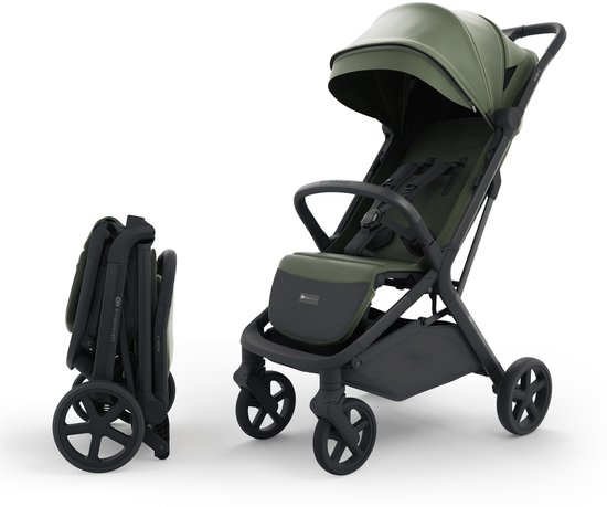 Kinderkraft NUBI 3 Buggy – Lichtgewicht & Automatisch Inklapbaar – Tot 27 kg – Verstelbare Rugleuning – Groente