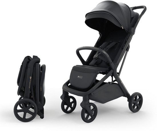 Kinderkraft NUBI 3 Buggy – Lichtgewicht & Automatisch Inklapbaar – Tot 27 kg – Verstelbare Rugleuning – Zwart