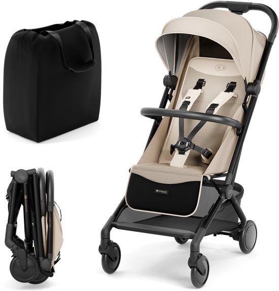 Kinderkraft PILOT2 Kinderwagen - Reisbuggy - Verstelbare buggy - Waterdichte materiaal met UPF50 - Zwenkbare voorwielen - Snel opvouwbaar - Tot 22 kg - Beige van Merkloos