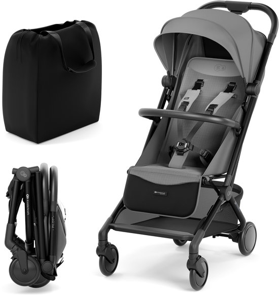 Kinderkraft PILOT2 Kinderwagen - Reisbuggy - Verstelbare buggy - Waterdichte materiaal met UPF50 - Zwenkbare voorwielen - Snel opvouwbaar - Tot 22 kg - Grijs van Kinderkraft