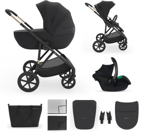 Kinderkraft PRIME 3 Kinderwagen - licht slank frame eenhandig sturen inklapbaar met zitje memory buttons - Zwart