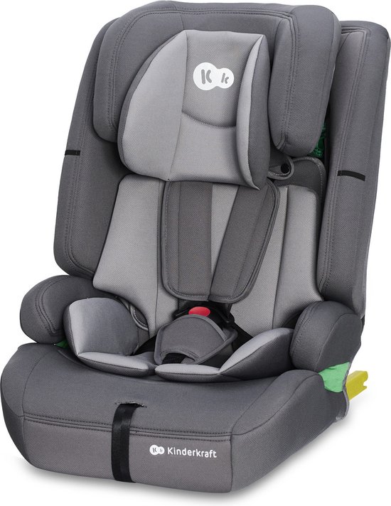 Kinderkraft SAFETY FIX2 I-SIZE - Autostoeltje 76-150 cm - 9-36 kg - Diepe zitting - Afstelbare hoofdsteun - Veiligheidssystemen - Eenvoudig te reinigen - Groep 1/2/3 - Tot 12 jaar - Grijs van Kinderkraft