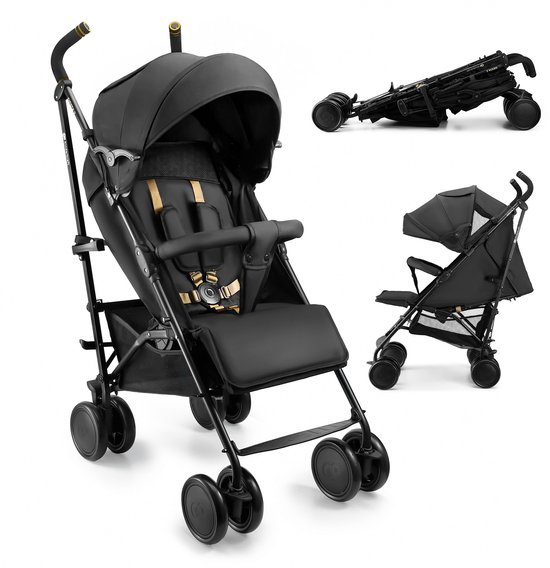 Kinderkraft SIESTA 2 – Buggy – Tot 22 kg draagkracht, soepel te sturen – Rugleuning & voetensteun verstelbaar, foam grepen – Zwart