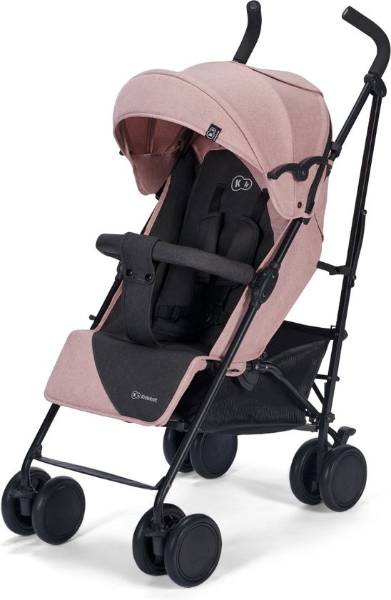 Kinderkraft SIESTA Parapluwagen tot 22 kg - Lichtgewicht en Compacte Reiswandelwagen met Verstelbare Rugleuning, Uitschuifbare Kap en Verstelbare Voetsteun - Geschikt vanaf 6 maanden - Eenvoudig op te vouwen en te vervoeren - Roze van Kinderkraft