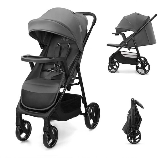 Kinderkraft TRIG 3 – Buggy – Tot 25 kg draagkracht (22 kg kind + 3 kg mand) – Waterafstotende kap met ventilatie – Grijs