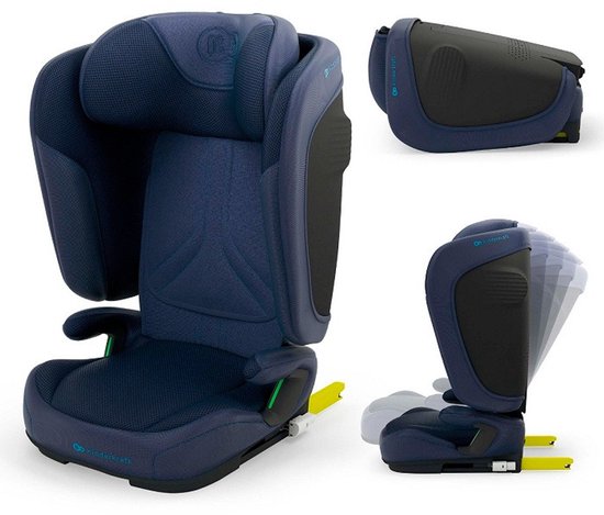 Kinderkraft UNITY 2 Autostoel – Voor kinderen van 100–150 cm (3,5–12 jaar) – Met ISOFIX, Slaapstand en SPS + H-GUARD – Opvouwbaar, Luchtcirculatiesysteem, Verwijderbare Bekleding – Marineblauw van Merkloos