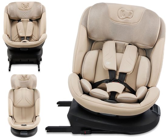 Kinderkraft XPEDITION 3 i-Size - Autostoel 40-150 cm - 360° draaibare base - RWF tot 22 kg - H-GUARD+ & SPS+ zijbescherming - ISOFIX i TOP TETHER - Verstelbare hoofdsteun - ERGO PAD+ voor pasgeborenen - Beige van Kinderkraft