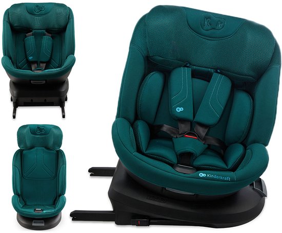 Kinderkraft XPEDITION 3 i-Size - Autostoel 40-150 cm - 360° draaibare base - RWF tot 22 kg - H-GUARD+ & SPS+ zijbescherming - ISOFIX i TOP TETHER - Verstelbare hoofdsteun - ERGO PAD+ voor pasgeborenen - Groen van Kinderkraft