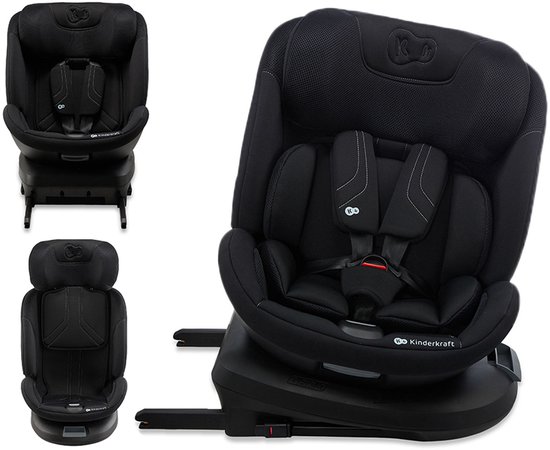 Kinderkraft XPEDITION 3 i-Size - Autostoel 40-150 cm - 360° draaibare base - RWF tot 22 kg - H-GUARD+ & SPS+ zijbescherming - ISOFIX i TOP TETHER - Verstelbare hoofdsteun - ERGO PAD+ voor pasgeborenen - Zwart van Kinderkraft