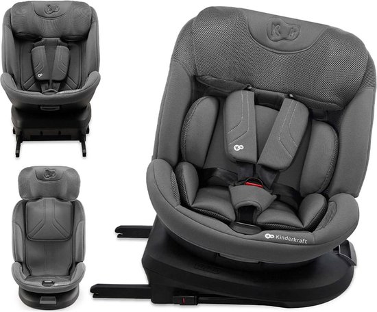 Kinderkraft Xpedition3 Autostoel - I-Size - Grijs - 360° draaibare isofixbase - met extra veiligheidssystemen van Kinderkraft