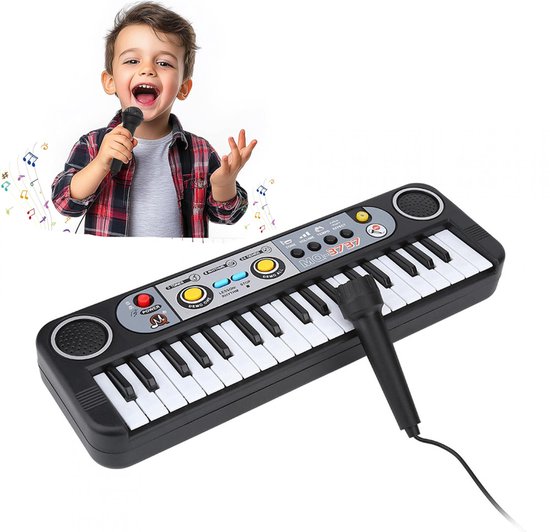 Kinderpiano Met Microfoon - 37 Toetsen Elektronisch Muziekkeyboard - Draagbaar Multifunctioneel Educatief Muziekspeelgoed - Cadeau Voor Jongens En Meisjes Van 3 Jaar Oud van Merkloos