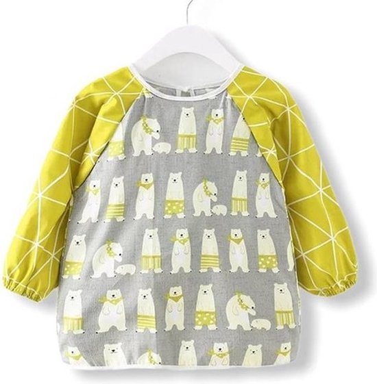 Kinderschort Bear met Lange Mouwen - Knutsel Slabbetje - Knutselen - Kliederschort - 3 tot 5 Jaar - Children’s Apron With Long Sleeves van Kinder