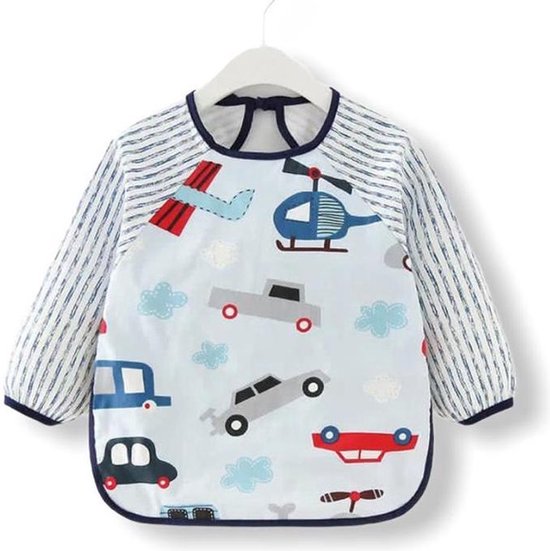 Kinderschort Car met Lange Mouwen - Knutsel Slabbetje - Knutselen - Kliederschort - 3 tot 5 Jaar - Children’s Apron With Long Sleeves van Kinder
