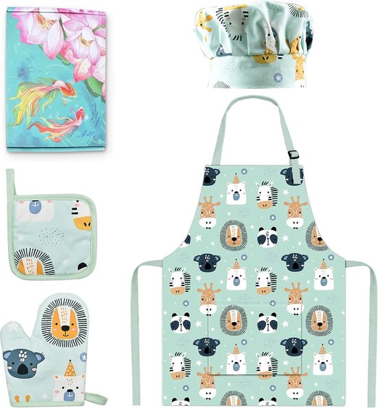 kinderschort met zakken voor 2-6 jaar jongens meisjes, verstelbare schort kinderen voor keuken koken bakken schilderen feest van Kinder