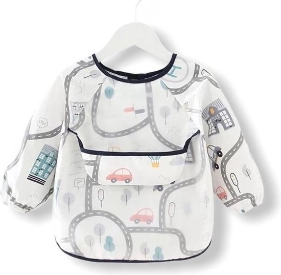 Kinderschort Roads met Lange Mouwen - Knutsel Slabbetje - Knutselen - Kliederschort - 12 tot 36 Maanden – Children’s Apron With Long Sleeves van Kinder