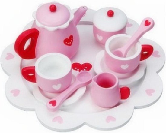 Kinderservies Hout met hartjes van Kinder