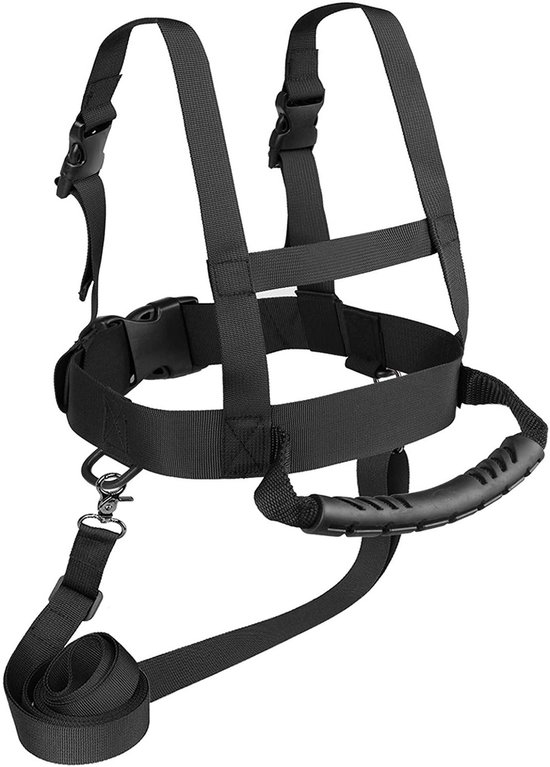 Kinderskidrager - Skidrager - ski accesoires - ski gadgets - Skidrager voor buitentraining - Skidrager met trekkoord - Polyester - Zwart van Toguii