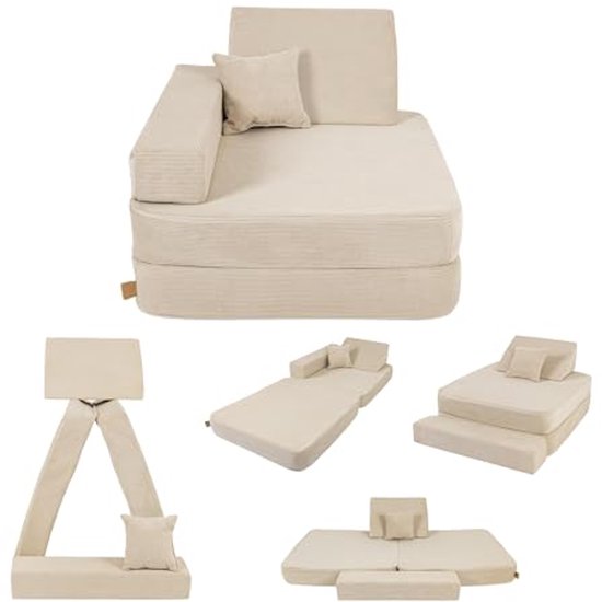 Kindersofa Corduroy - Gestoffeerde Meubels voor de Kinderkamer, Beige van Lifetime Kidsrooms
