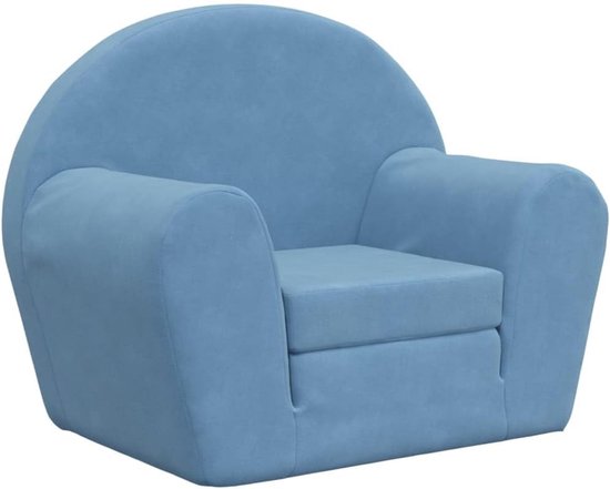 Kindersofa Kinderbed Zacht Pluche Blauw - Comfortabele Slaapbank voor Kinderkamer van Merkloos