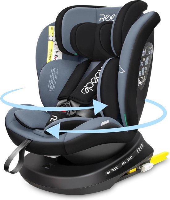 Kinderstoel Auto – Autostoel – Kinderzitje – Isofix – Draaibare Zitverhoger – 0-12 Jaar – Hoogte Verstelbaar – Extra Safe Keurmerk – Zwart van Kinder