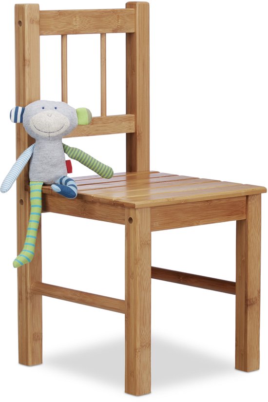 kinderstoel bamboe - kruk voor planten - 57 x 27 x 29 cm - houten stoeltje