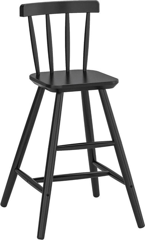 Kinderstoel - Eetkamerstoel - Aan tafel - Verstelbare zithoogte - 43 x 41 x 79 cm - Zwart