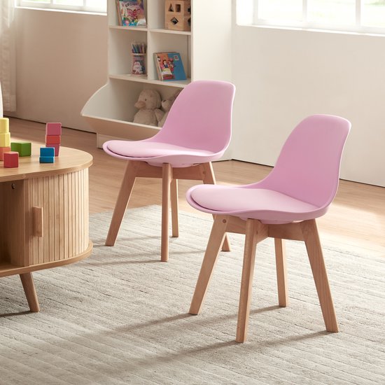 Kinderstoel Elvdal 56x38x33 cm set van 2 roze [en.casa] van Kinder